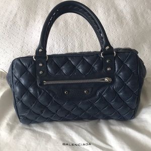 Balenciaga blue quilted leather Chèvre bag